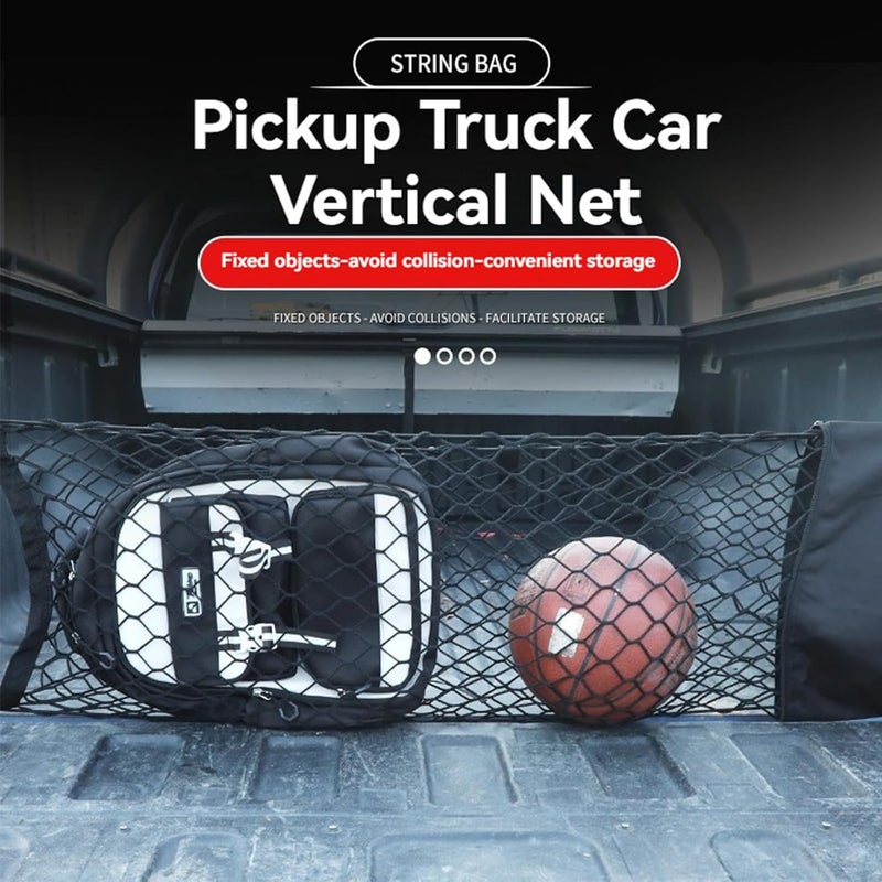AuyNeas for Ford Maverick Envelope Style Truck Bed Cargo Net - Fits 2013-2024 2025 2026 Maverick Accessories Cargo Net for Pickup Truck Bed - Heavy Duty Carabiners - Image 3
